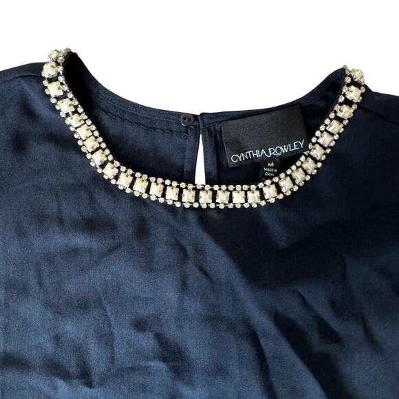 NWT Cynthia Rowley Bejeweled Collar Boxy Tank Women's Size Medium - Picture 1 of 4